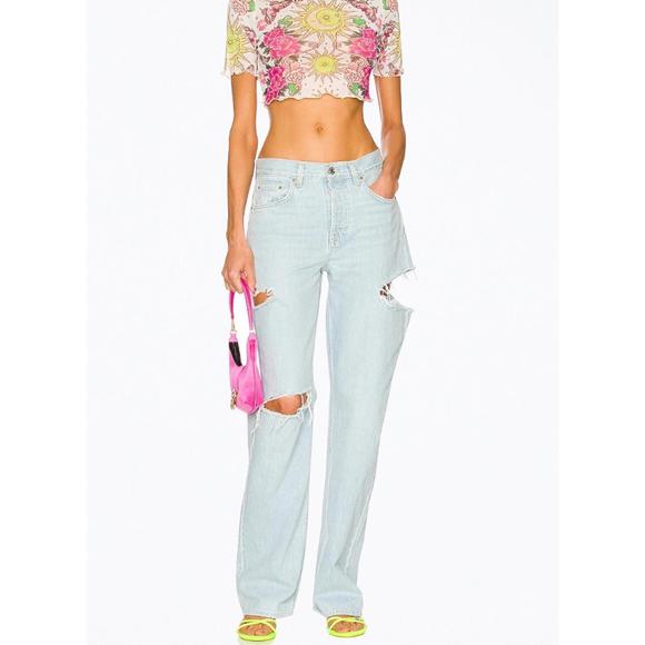 NEW AFRM isla stretch-mesh cropped baby tee in pink tarot - Picture 1 of 3